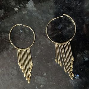 FASHIONABLE DESIGNER GOLD PLATED HOOPS EARRINGS